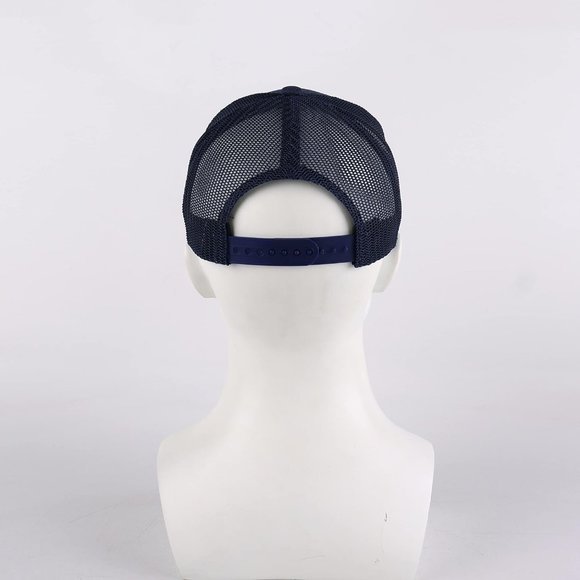 Man Blue Classic Mesh Panels Vintage Baseball Cap - Picture 5 of 6